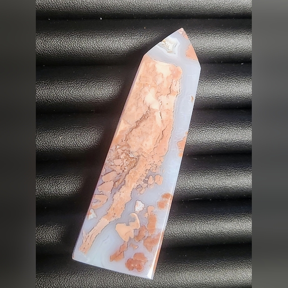 Cotton Candy Pink Agate Crystal Tower - Picture 4 of 8